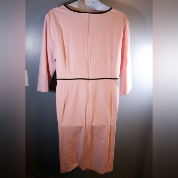 Talbots TIPPED PONTE SHEATH DRESS - SCALLOP PINK - Picture 4 of 9